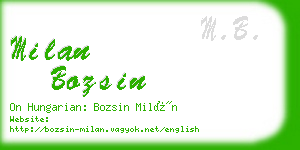 milan bozsin business card